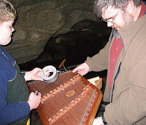 Taping down the dulcimer